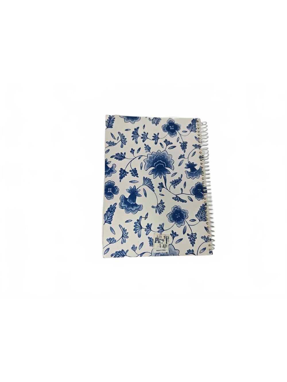 Blue floral spiral address book